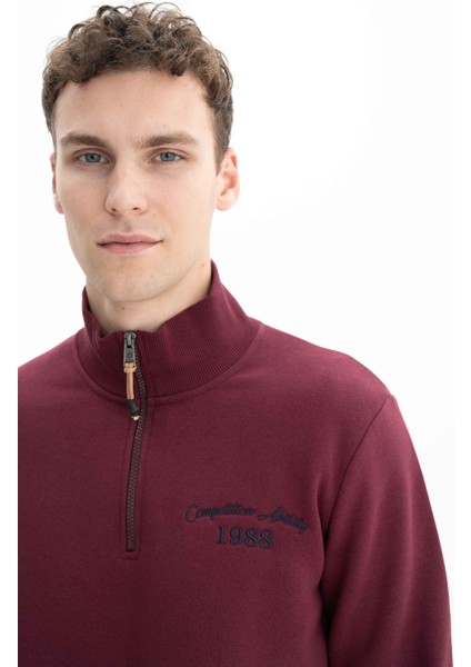 Erkek Büyük Beden Yarım Fermuar Basic Dik Yaka Sweatshirt K26544801201 fiyatları