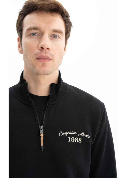 Erkek Büyük Beden Yarım Fermuar Basic Dik Yaka Sweatshirt K26544801201 fiyatları