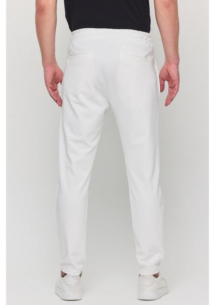Erkek Slim Fit Beli Lastikli Ipli Likralı Çelik Örme Jogger Pantolon