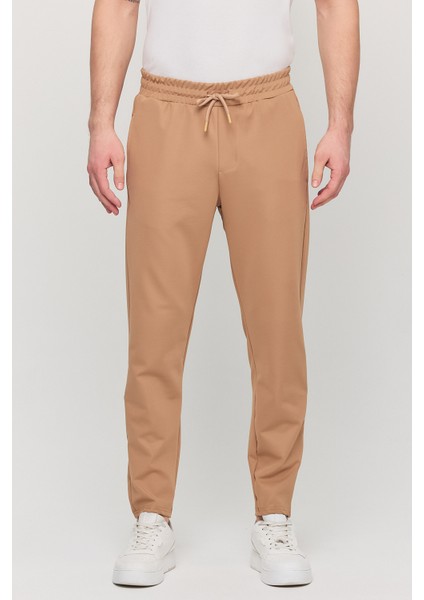 Erkek Slim Fit Beli Lastikli Ipli Likralı Çelik Örme Jogger Pantolon