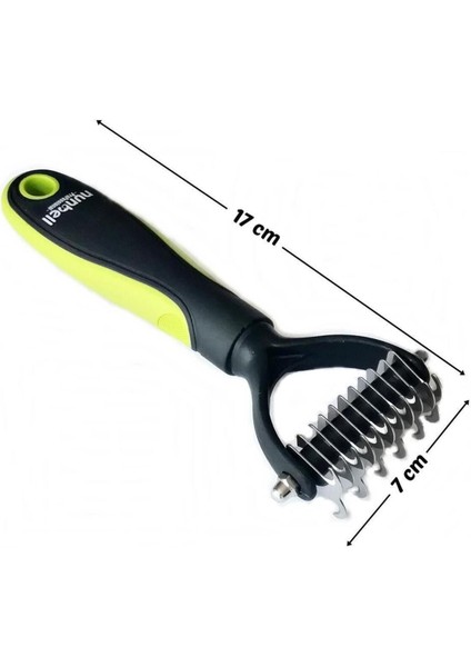 Professional Çift Taraflı Tüy Kıtık Açıcı Köpek Tarağı 17CM - Renk Yeşil modelleri