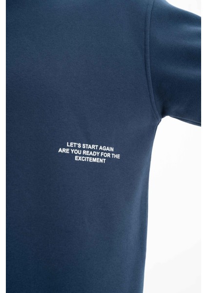 Erkek Relax Fit Kapüşonlu Cepsiz Sweatshirt K26254625201