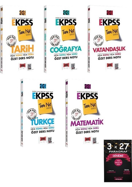 Yargı 2026 Ekpss Hem Konu Hem Soru Özet Ders Notu Tam Not Serisi 5 Li Set
