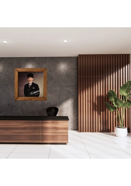Ahşap Çerçeveli Atatürk Portresi Seramik Tablo 29 x 29 cm Model 3 fırsatları