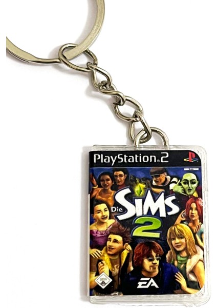 Sims 2 Ps2 Retro Minyatür Oyun Kutusu Anahtarlık