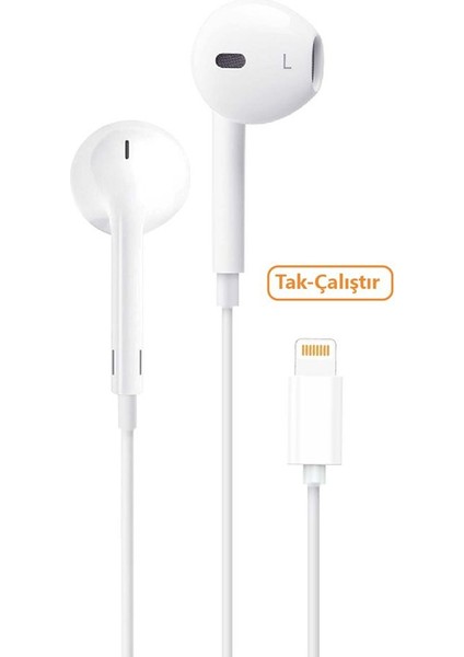 iPhone 11 / 12 / 13 / 14 Uyumlu Lightning Kablolu Kulaklık Bluetooth Bağlantılı Tak Çalıştır