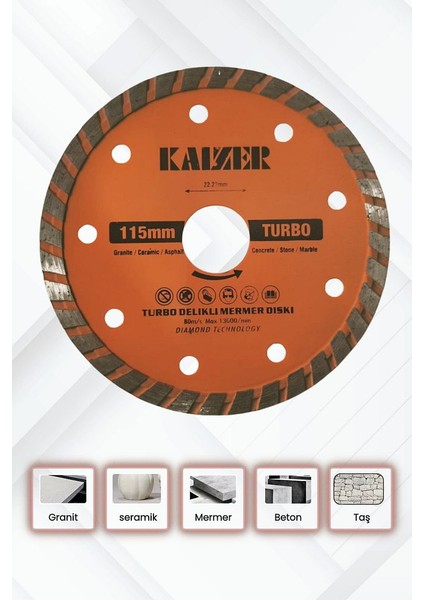 115MM Turbo Mermer,granit,seramik,beton Kesme
