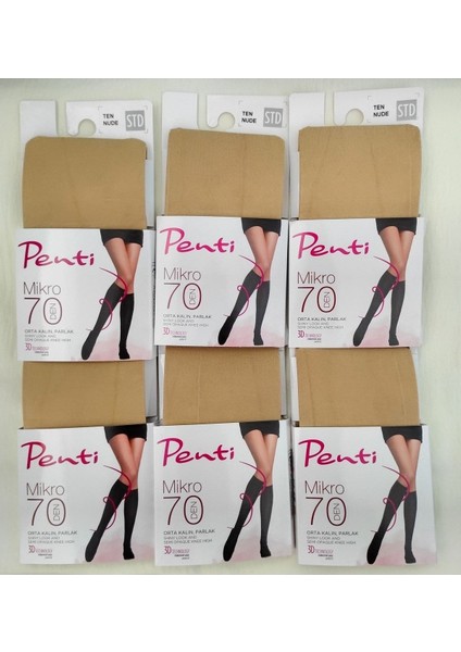 Mikro 70 Pantolon Çorabı - Dizaltı Çorap 6'lı