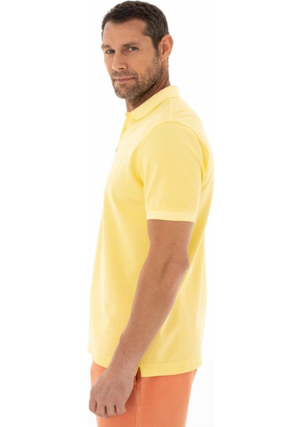 Erkek Regular Fit Parça Boyama Polo Yaka Tişört Y25374376301