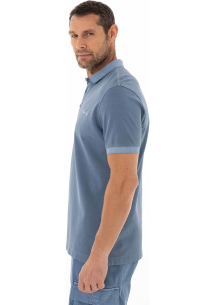 Erkek Regular Fit Parça Boyama Polo Yaka Tişört Y25374376301