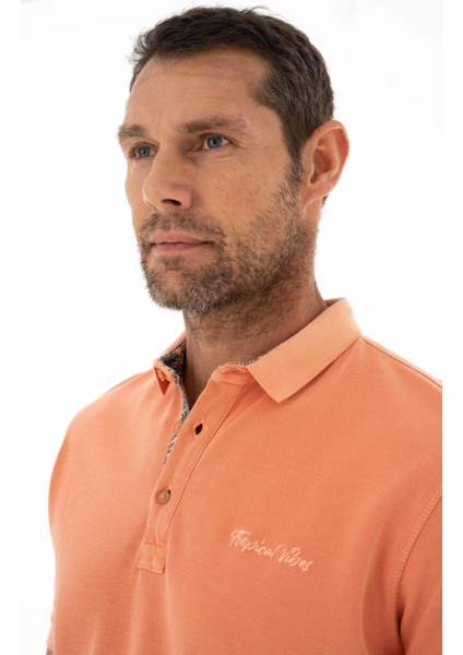 Erkek Regular Fit Parça Boyama Polo Yaka Tişört Y25374376301