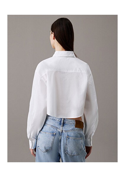 Woven Label Cropped Shırt fiyatları