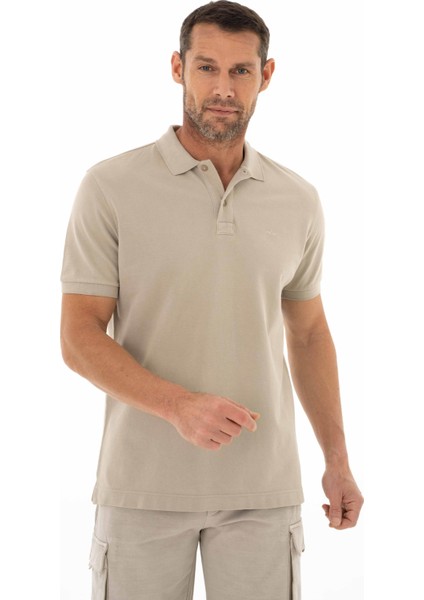 Erkek % 100 Pamuk Regular Fit Parça Boyama Polo Yaka T-Shirt Y25374376001 fırsatları