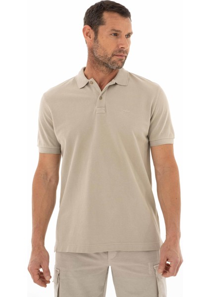 Erkek % 100 Pamuk Regular Fit Parça Boyama Polo Yaka T-Shirt Y25374376001 indirimleri