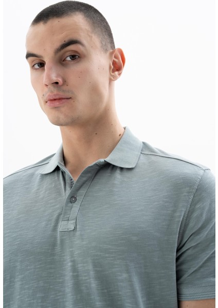 Erkek Regular Fit Parça Boyama Polo Yaka Tişört Y25374490301
