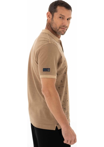 Erkek Regular Fit Parça Boyama Polo Yaka Tişört Y25374376101