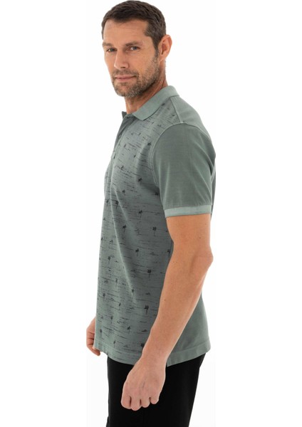 Erkek Regular Fit Parça Boyama Polo Yaka Tişört Y25374376101