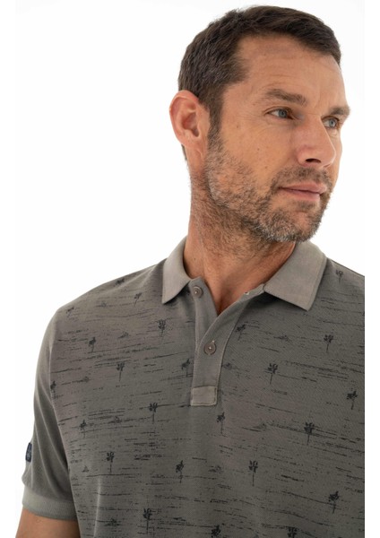 Erkek Regular Fit Parça Boyama Polo Yaka Tişört Y25374376101