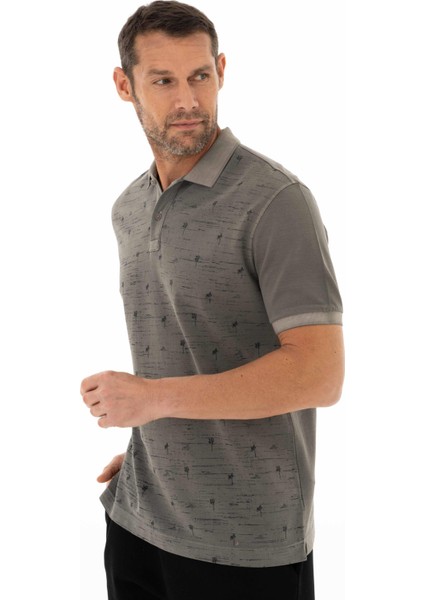 Erkek Regular Fit Parça Boyama Polo Yaka Tişört Y25374376101