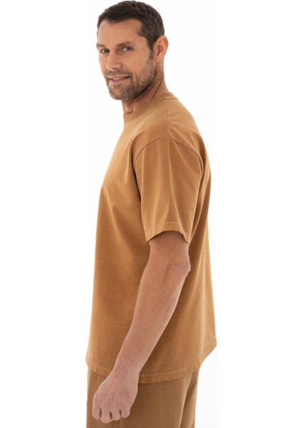 Erkek Oversize Kısa Kollu Bisiklet Yaka Sweatshirt Y25344376401