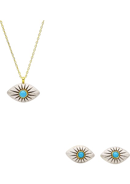 Choice Gümüş Göz Firuze Taşlı Set