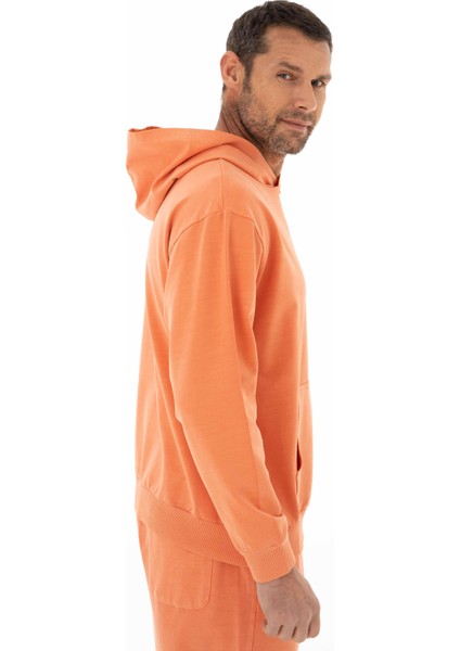 Erkek Oversize 2 İplik Kanguru Cepli Kapşonlu Sweatshirt Y25254376601