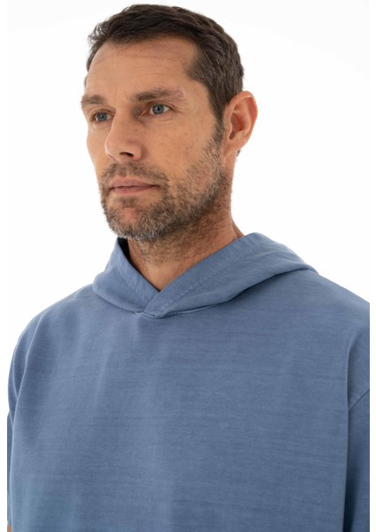 Erkek Oversize Kısa Kollu Kanguru Cepli Kapşonlu Sweatshirt Y25254376501 fiyatları