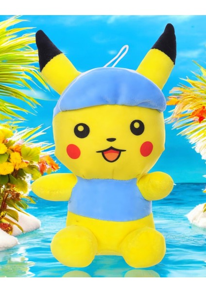 Ithal Kumaş Şapkalı Pokemon Go Pikachu Figür Peluş Oyuncak Uyku & Oyun Arkadaşı Pikachu 25 Cm.