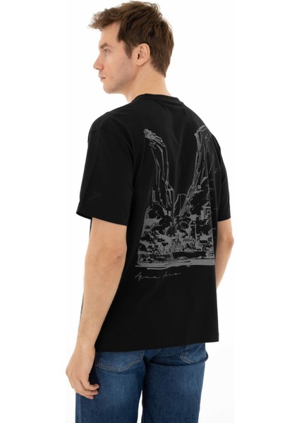 Erkek Oversize Bisiklet Yaka Tişört Y25344403101