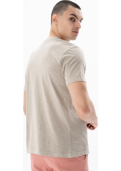 Erkek Regular Fit Parça Boyama Bisiklet Yaka Tişört Y25344490001