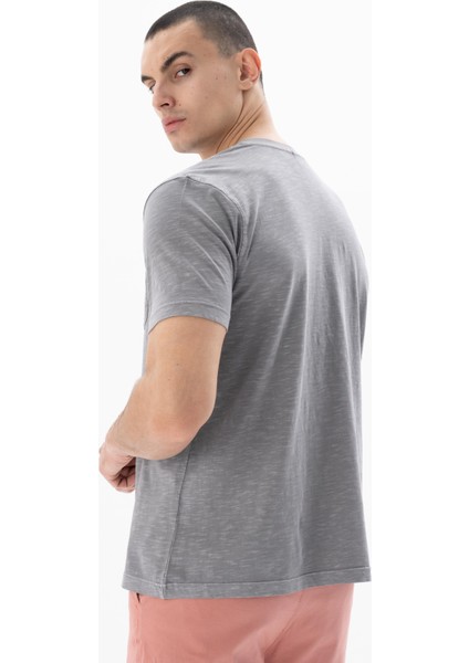 Erkek Regular Fit Parça Boyama Bisiklet Yaka Tişört Y25344490001
