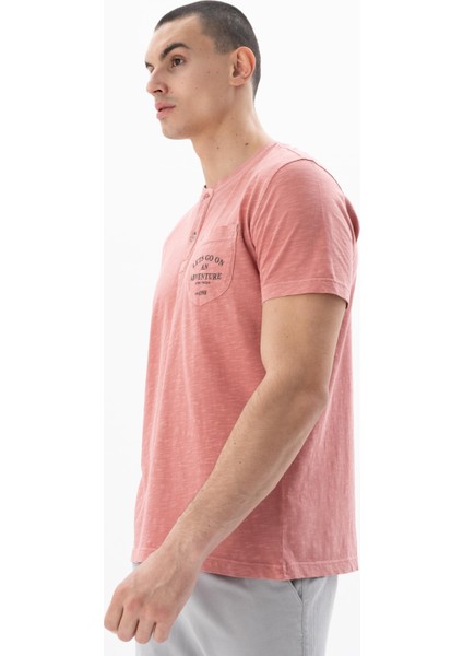 Erkek Regular Fit Parça Boyama Bisiklet Yaka Tişört Y25344490001