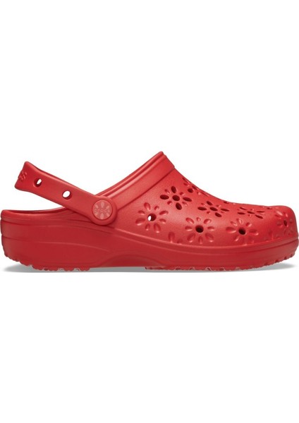 Classic Floral Cut Out Clog Kırmızı Unisex Yetişkin 210927