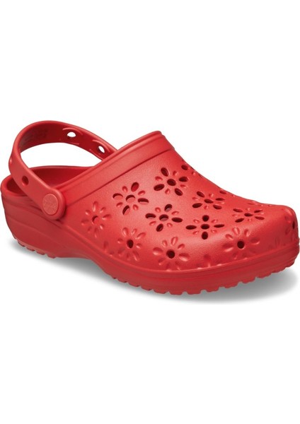 Classic Floral Cut Out Clog Kırmızı Unisex Yetişkin 210927