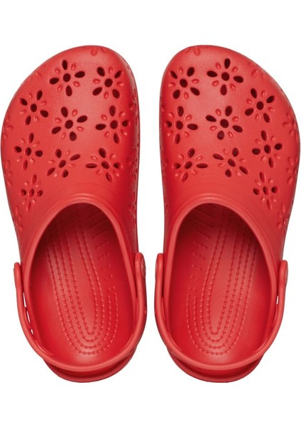 Classic Floral Cut Out Clog Kırmızı Unisex Yetişkin 210927