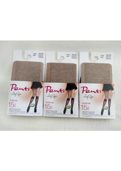Kalın Tabanlı Konfor Dizaltı Pantolon Çorap 3'lü