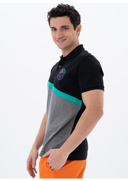 Erkek Baskılı Regular Fit % 95 Pamuklu %5 Likralı Polo Yaka T-Shirt Y25374303701