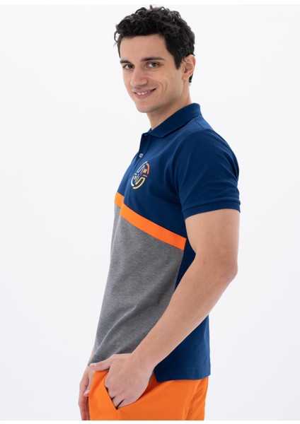 Erkek Baskılı Regular Fit % 95 Pamuklu %5 Likralı Polo Yaka T-Shirt Y25374303701