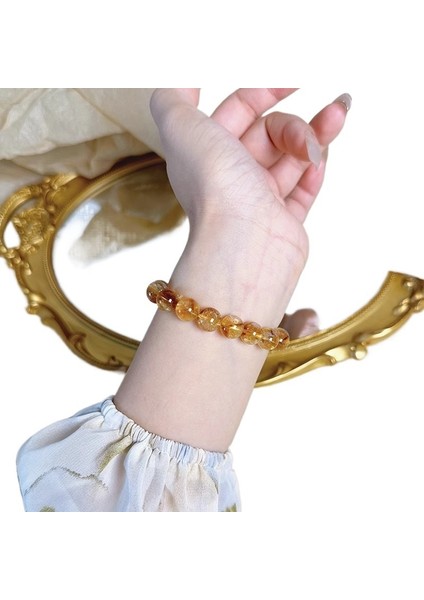 Sarı Kule Kristal Doğal Bilezik Sarı Sitrin Bilezik (Yurt Dışından)