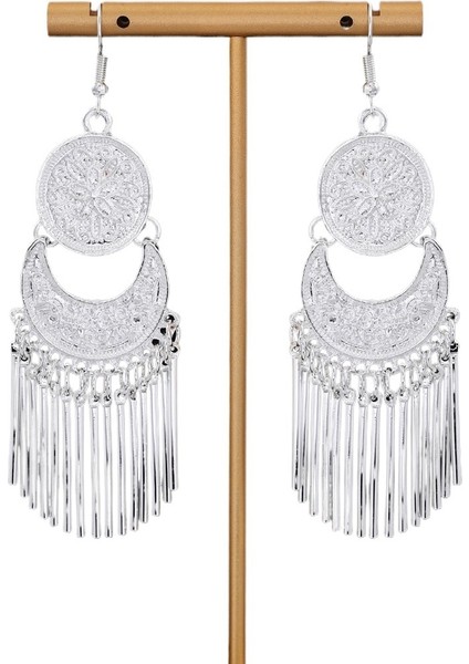 Uzun Püskül Kişilik Küpeleri Abartılı Mizaç Küpeleri Kadınlar Için (Yurt Dışından)