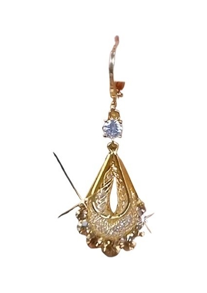 Kahverengi Kristal Su Damlası Küpe (Yurt Dışından)