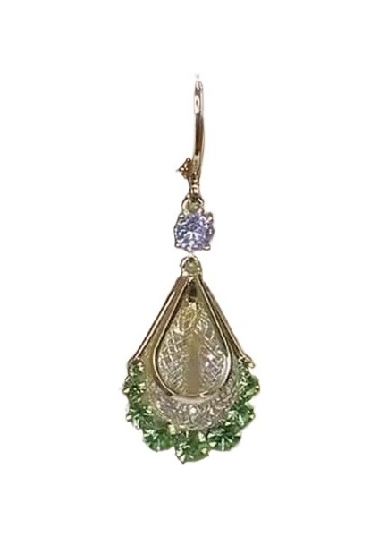 Kahverengi Kristal Su Damlası Küpe (Yurt Dışından)