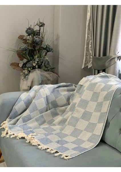 Dama Desen Pamuklu 180 x 230 Çok Amaçlı Serpme Koltuk Örtüsü