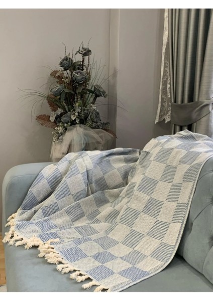 Dama Desen Pamuklu 180 x 230 Çok Amaçlı Serpme Koltuk Örtüsü