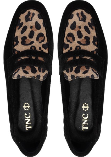 Kadın Siyah Süet Loafer Ayakkabı 961 555 Bn Ayk Y25 Syh Suet/leopar indirimleri