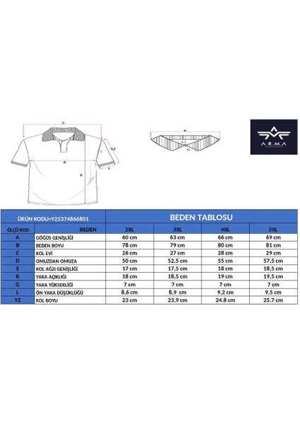 Erkek Büyük Beden Polo Yaka Tişört Y25374866801