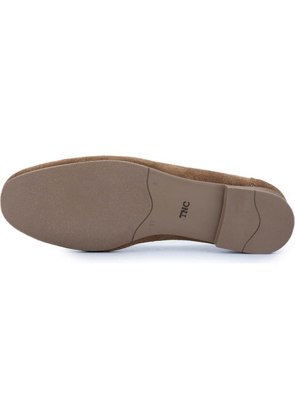 Kadın Taba Süet Loafer Ayakkabı 961 555 Bn Ayk Y25 Taba Suet/leopar