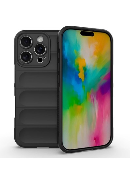 Apple Iphone 16 Pro Kılıf Esnek Tpu Oyuklu Arka Yüzey Tasarımlı Lopard Etnik Silikon Kapak