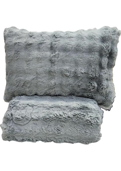 Comfort Yorgan Seti Çift Kişilik Puff Loria Gri