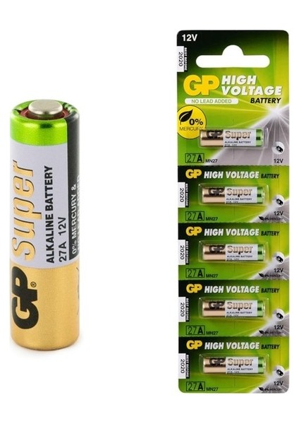 Gp 27A Alkalin 12 Volt Kumanda Pili - 5 Adet